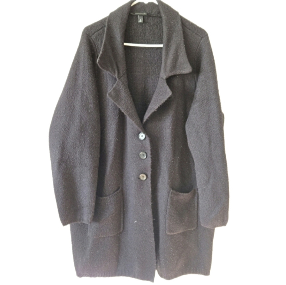 Torrid Black Cardigan Sweater with Notched Lapel, 3X